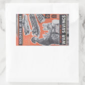 イギリス戦争時のポスターの復刻版 長方形シール (バッグ)