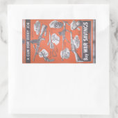 イギリス戦争時のポスターの復刻版 長方形シール (バッグ)