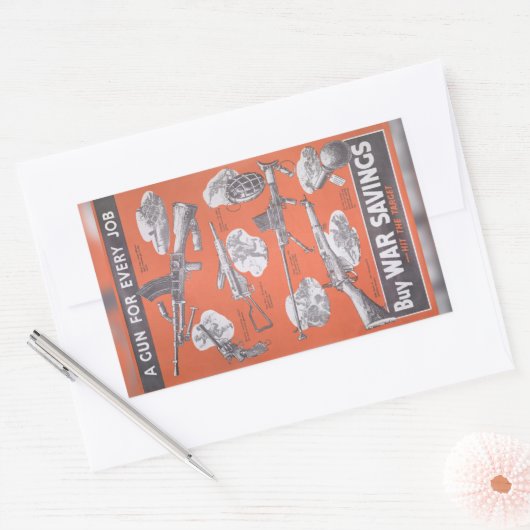 イギリス戦争時のポスターの復刻版 長方形シール (封筒)