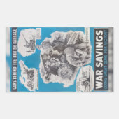 イギリス戦争時のポスターの復刻版 長方形シール (正面)