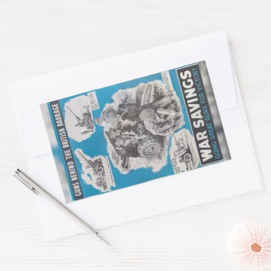 イギリス戦争時のポスターの復刻版 長方形シール (封筒)