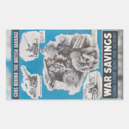 イギリス戦争時のポスターの復刻版 長方形シール