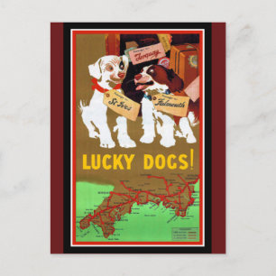 イギリス旅行のポスター犬からTorquay Falmouth ポストカード
