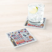 イギリス旅行落書き ガラスコースター (アングル)