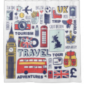 イギリス旅行落書き シャワーカーテン (正面)