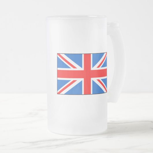 イギリス旗のTシャツおよびギフト フロストグラスビールジョッキ (正面右)