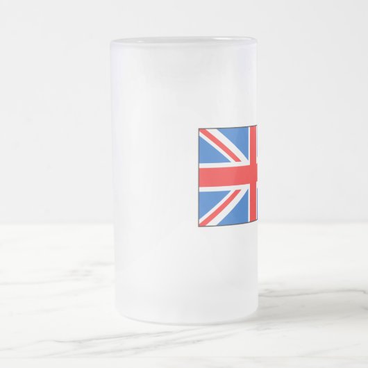 イギリス旗のTシャツおよびギフト フロストグラスビールジョッキ (中央)