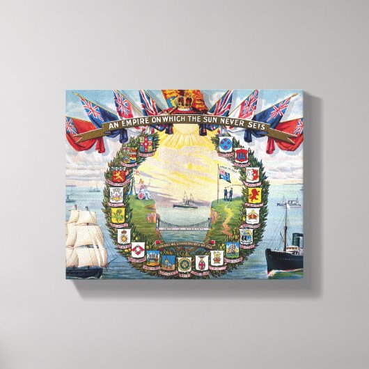 イギリス植民地の歴史と紋章 キャンバスプリント (正面)