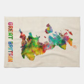 イギリス水彩画の地図 キッチンタオル (横)