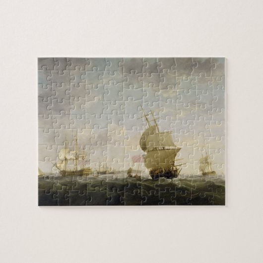 イギリス海峡で出荷します、c.1755 (カリフォルニアの油 ジグソーパズル (横)