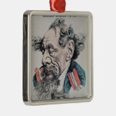 イギリス海峡にまたがるチャールズ・ディケンズ メタルオーナメント (右)