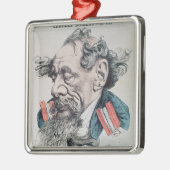 イギリス海峡にまたがるチャールズ・ディケンズ メタルオーナメント (左)