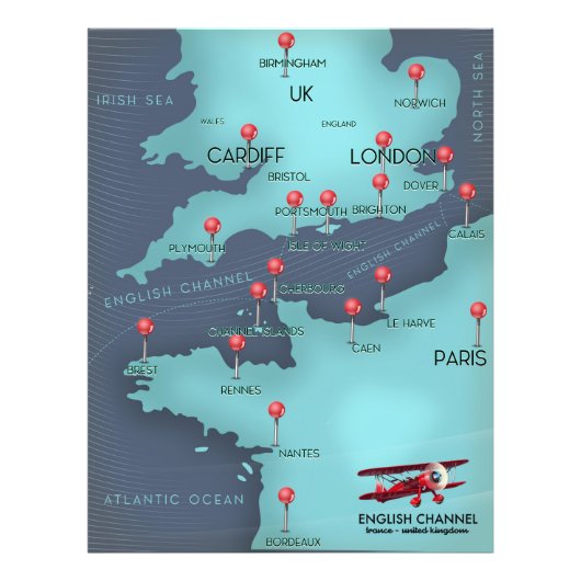 イギリス海峡航海地図 フォトプリント            (正面)