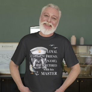 イギリス海軍海軍船員犬退職した船長 Tシャツ
