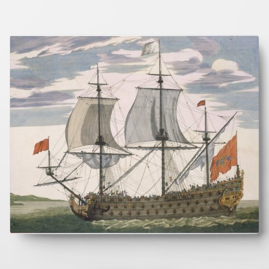 イギリス海軍：ホワイト飛んでいるEの一等船 フォトプラーク (正面)