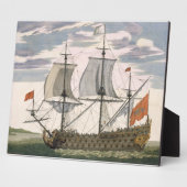 イギリス海軍：ホワイト飛んでいるEの一等船 フォトプラーク (側面)