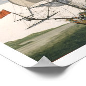 イギリス海軍：ホワイト飛んでいるEの一等船 ポスター (角)