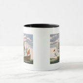 イギリス海軍: 白いEを飛ばす一流の船 マグカップ (中央)