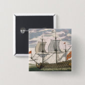 イギリス海軍: 白いEを飛ばす一流の船 缶バッジ (正面&裏面)