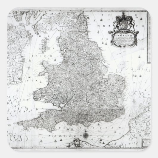 イギリス王国の新しい地図 スクエアシール (正面)
