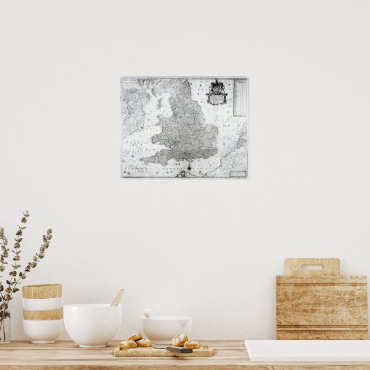 イギリス王国の新しい地図 ポスター (キッチン)