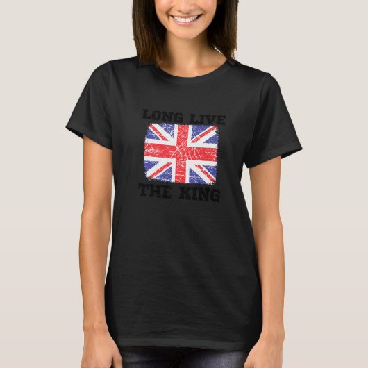 イギリス王国王冠のサポートを長く生きる Tシャツ (正面)