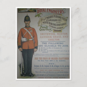 イギリス王立工兵隊募集ポスター（1890年） ポストカード