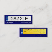 イギリス番号プレート – ダークブルー スキニー名刺 (正面/裏面)