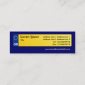 イギリス番号プレート – ダークブルー スキニー名刺 (裏面)