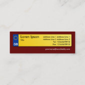 イギリス番号プレート – ダークマルーン スキニー名刺 (裏面)