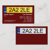 イギリス番号プレート – ブラウン 名刺 (正面/裏面)