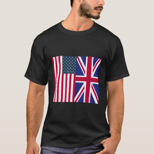 イギリス米国旗ユニオンJack Uk Usa Bearse Tシャツ (正面)