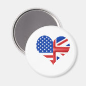イギリス系アメリカ人ハート マグネット (正面/裏面)