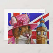 イギリス素晴らしクイーンマウスビッグベンウォーター色アートP ポストカード (正面/裏面)