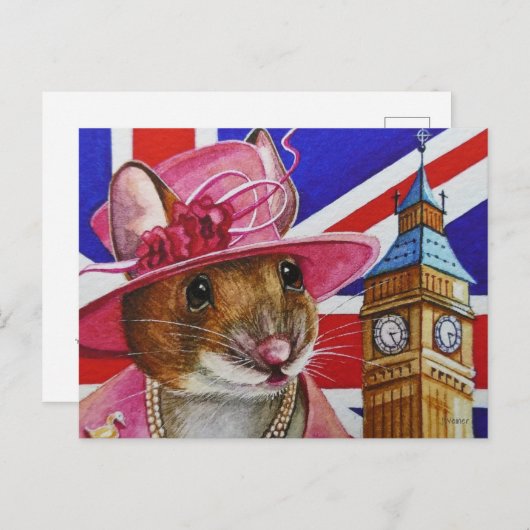 イギリス素晴らしクイーンマウスビッグベンウォーター色アートP ポストカード (正面/裏面)