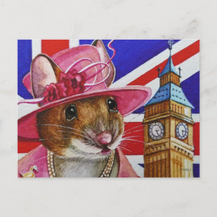イギリス素晴らしクイーンマウスビッグベンウォーター色アートP ポストカード