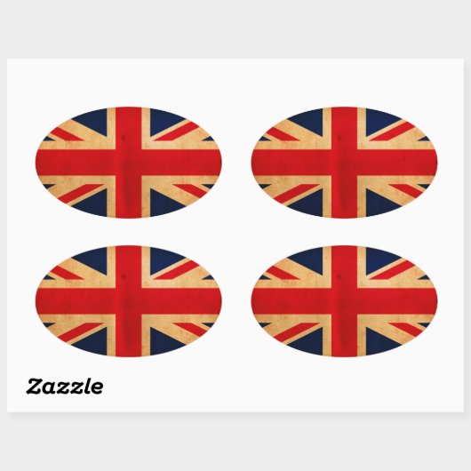 イギリス素晴らしフラグ 楕円形シール (シート)