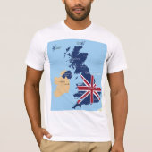 イギリス素晴らしメンズTシャツの地図 Tシャツ (正面)