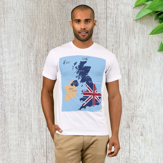 イギリス素晴らしメンズTシャツの地図 Tシャツ