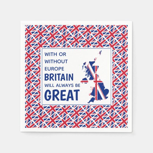 イギリス素晴らし常前向きBrexit紙 スタンダードカクテルナプキン (正面)