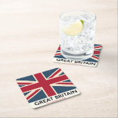 イギリス素晴らし「鉄道で速い」ヴィンテージのポスター スクエアペーパーコースター (インサイチュ)