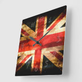 イギリス紫系統の白 スクエア壁時計 (傾斜)