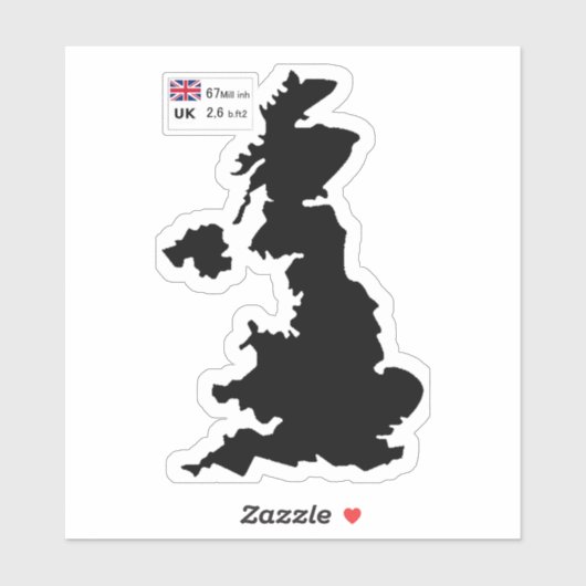 イギリス統一されたの地図(英国) シール (シート)
