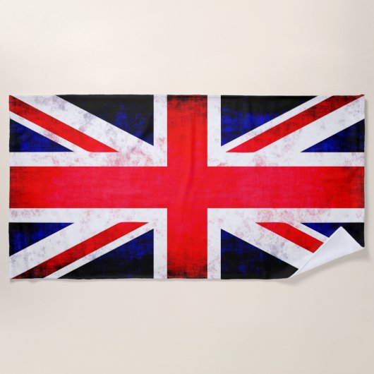イギリス統一されたイギリス国旗のビーチタオル ビーチタオル (正面)