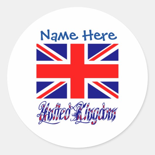イギリス統一された国旗の青の個人設定 ラウンドシール (正面)