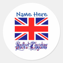 イギリス統一された国旗の青の個人設定 ラウンドシール