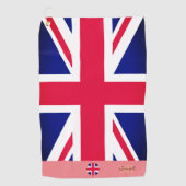 イギリス統一された国旗モノグラムの&王国/ゴルフUK ゴルフタオル (正面)