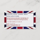 イギリス統一された国旗、引き裂かれた効果、イギリス 名刺 (裏面)