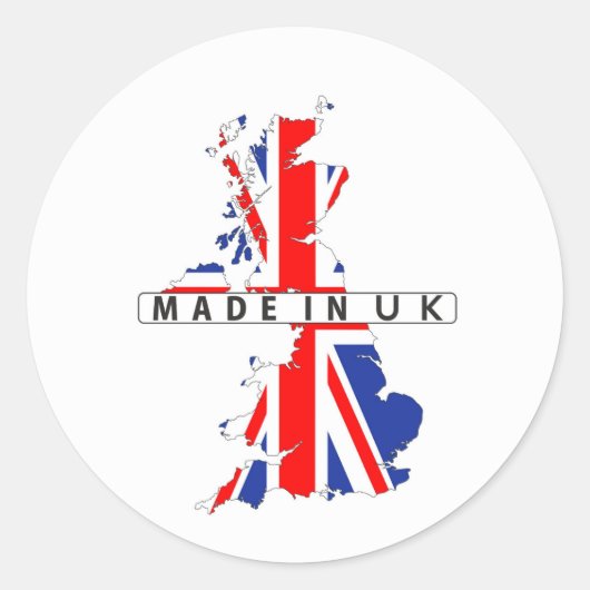 イギリス統一された地図フラグ製品ラベルuk ラウンドシール (正面)