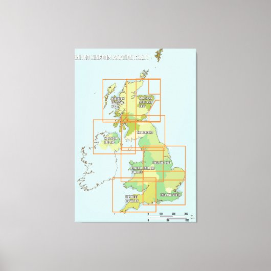 イギリス航空図 キャンバスプリント (正面)